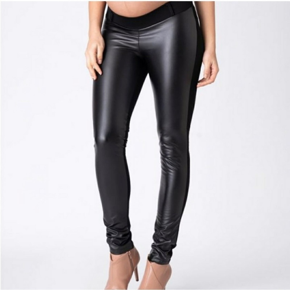 First Kick Maternity Faux Leather Pants / Leggings NWT L